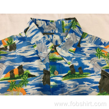 Polyester printing hawaii casual shirt